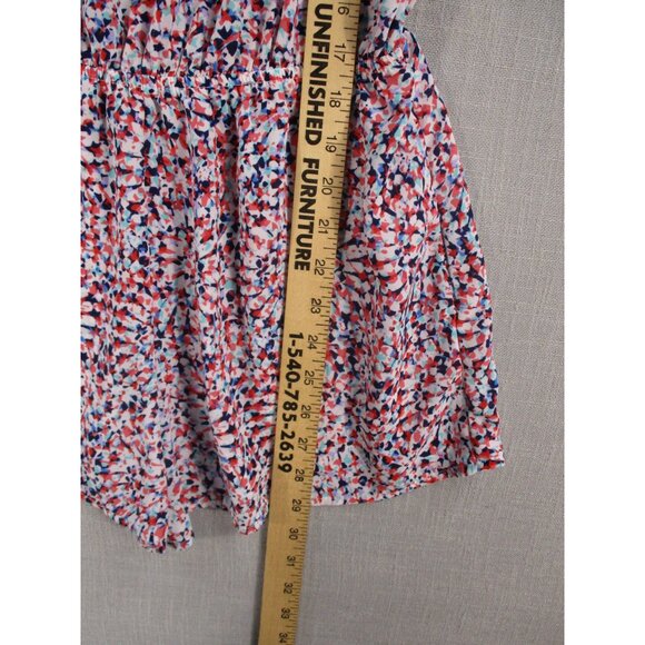 Aqua Womens Sleeveless V-Neck Romper Small Multicolor Abstract Print 100% Polyes - Picture 6 of 8